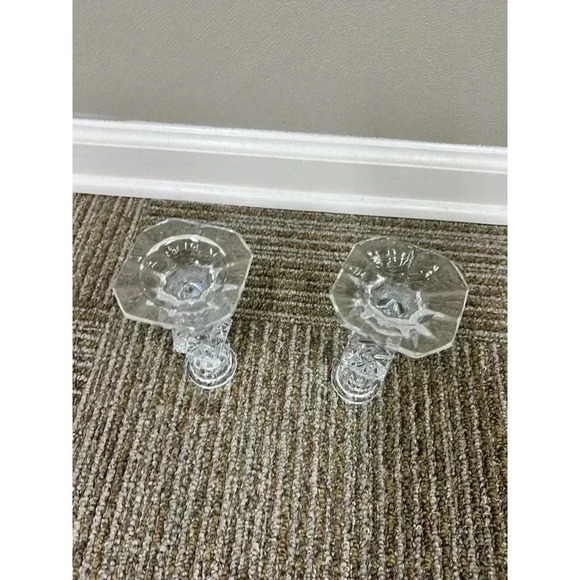 GORGEOUS Vintage Leaded Crystal Candlesticks 6" x 2.75" EXCELLENT CONDITION - Picture 10 of 12